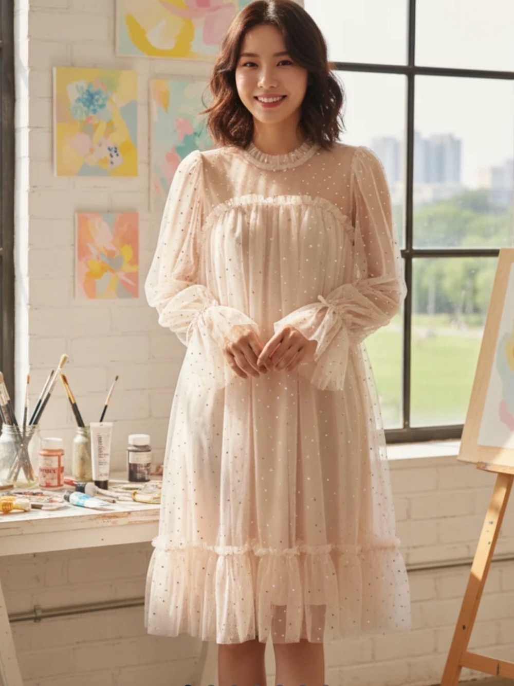 TULLE BABYDOLL DRESS size L